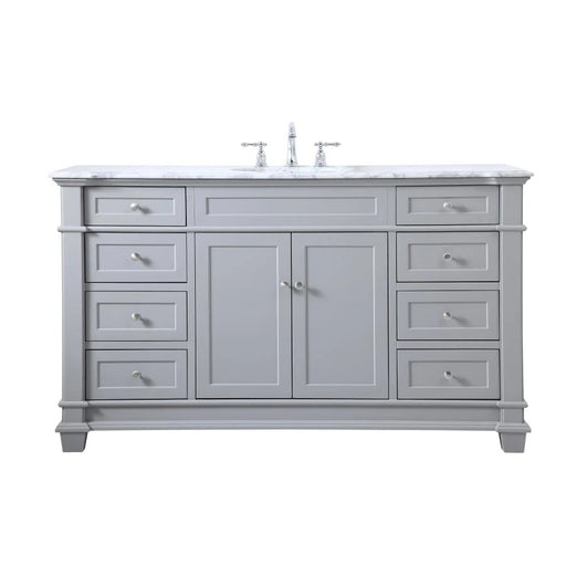 Elegant Kitchen/Bath Wesley 60" Single Bathroom Vanity Set, Grey - VF50060GR