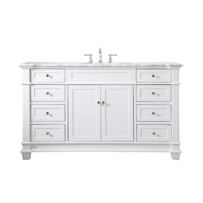 Elegant Kitchen/Bath Wesley 60" Single Bathroom Vanity Set, White - VF50060WH