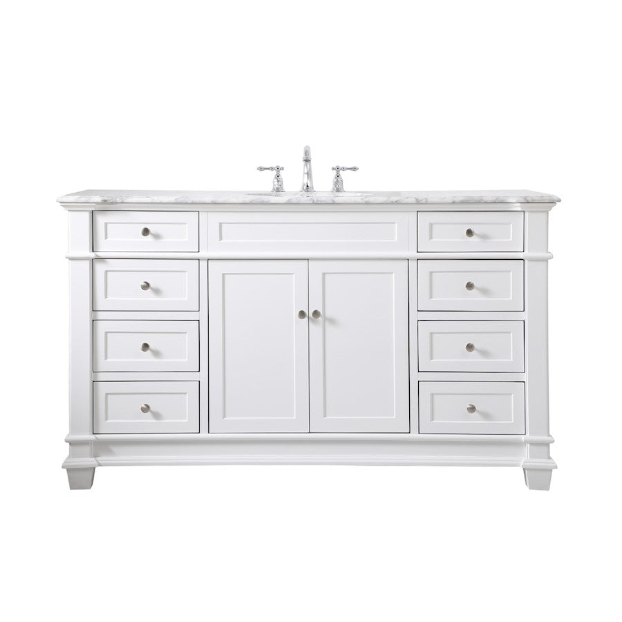 Elegant Kitchen/Bath Wesley 60" Single Bathroom Vanity Set, White - VF50060WH