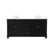 Elegant Kitchen/Bath Wesley 72" Double Bathroom Vanity Set, Black - VF50072DBK