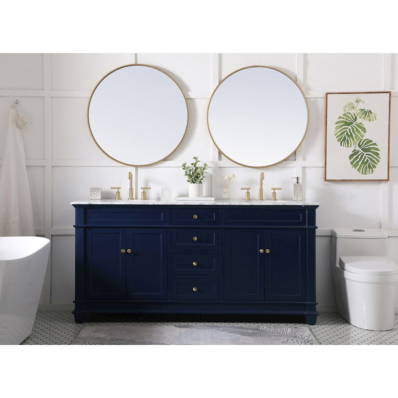 Elegant Kitchen/Bath Wesley 72" Double Bathroom Vanity Set, Black