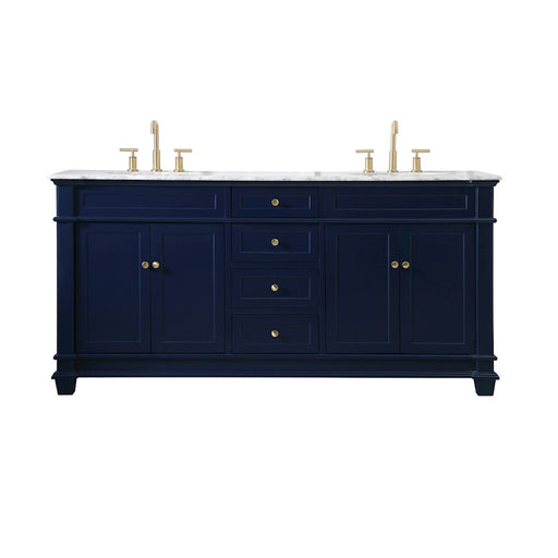 Elegant Kitchen/Bath Wesley 72" Double Bathroom Vanity Set, Blue - VF50072DBL