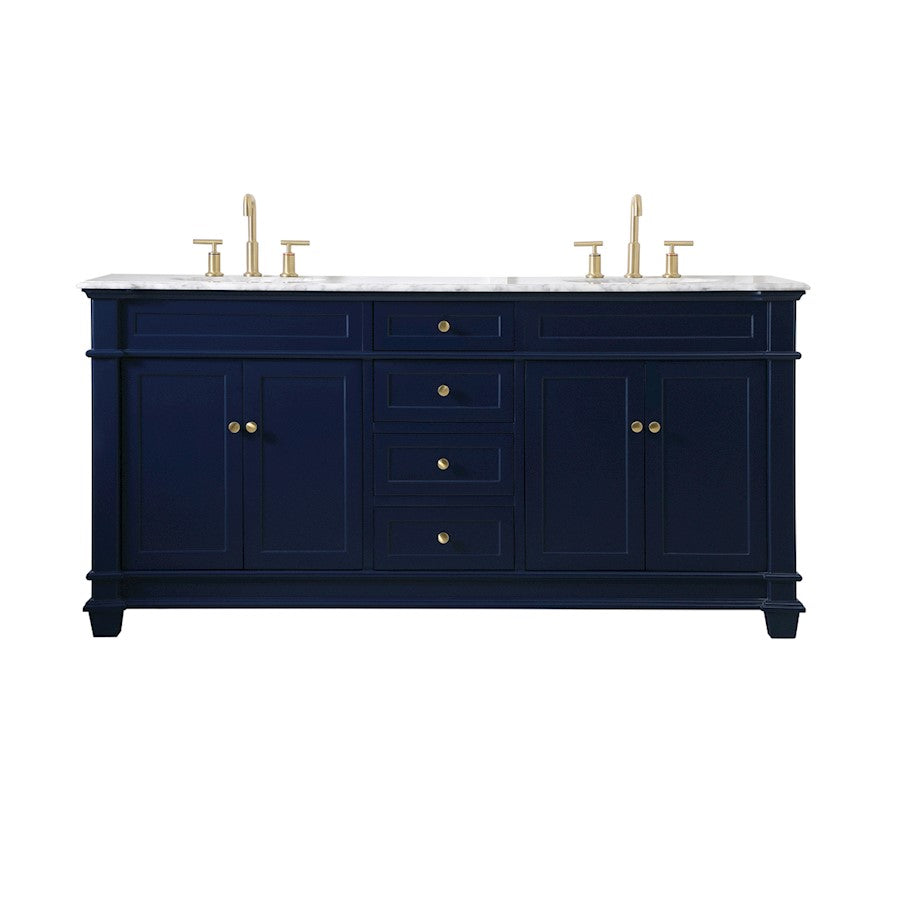 Elegant Kitchen/Bath Wesley 72" Double Bathroom Vanity Set, Blue - VF50072DBL