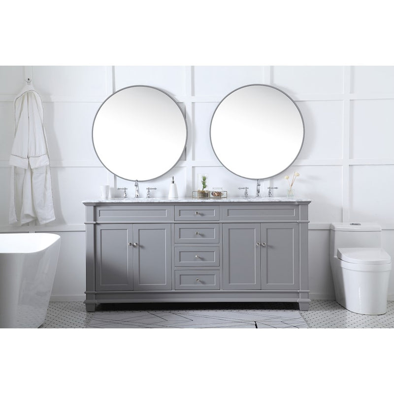 Elegant Kitchen/Bath Wesley 72" Double Bathroom Vanity Set, Blue