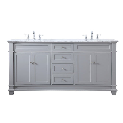 Elegant Kitchen/Bath Wesley 72" Double Bathroom Vanity Set, Grey - VF50072DGR