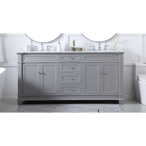 Elegant Kitchen/Bath Wesley 72" Double Bathroom Vanity Set, Grey