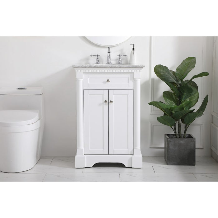 Elegant Kitchen/Bath Clarence 24" Single Bathroom Vanity, White