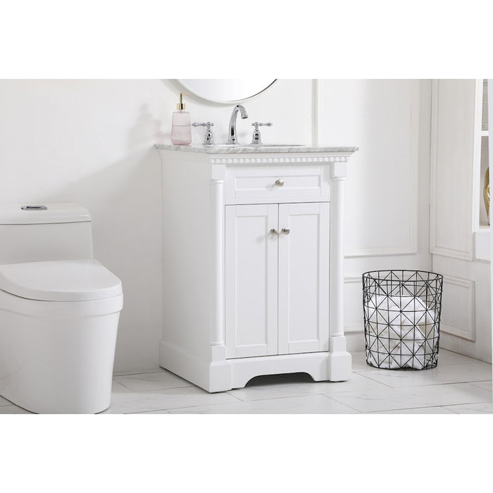Elegant Kitchen/Bath Clarence 24" Single Bathroom Vanity, White