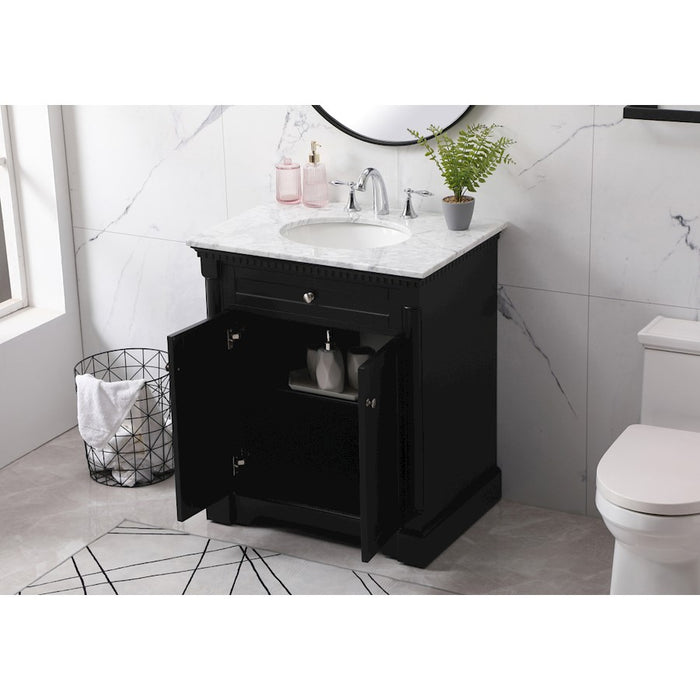 Elegant Kitchen/Bath Clarence 30" Single Bathroom Vanity Set, Black