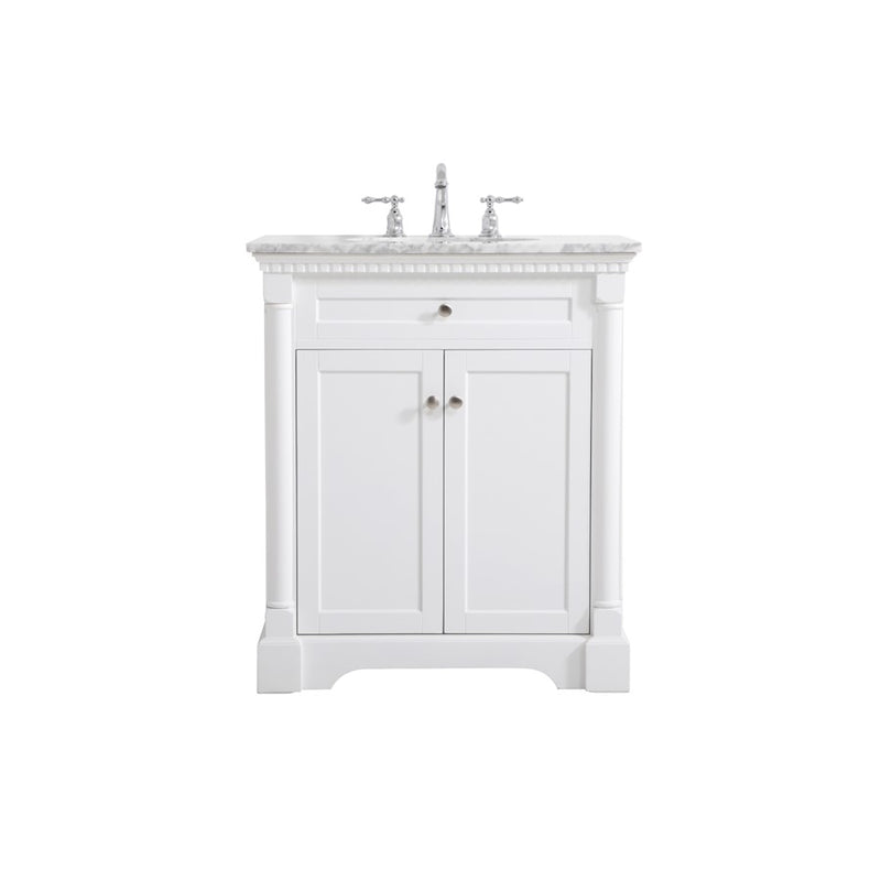 Elegant Kitchen/Bath Clarence 30" Single Bathroom Vanity, White - VF53030WH