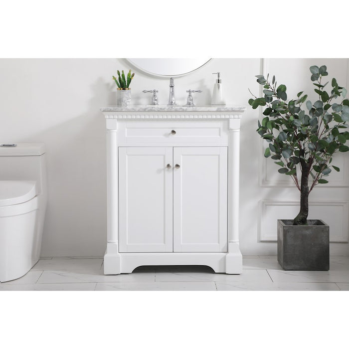 Elegant Kitchen/Bath Clarence 30" Single Bathroom Vanity, White