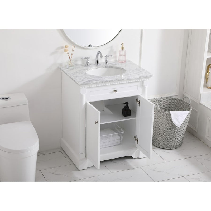 Elegant Kitchen/Bath Clarence 30" Single Bathroom Vanity, White