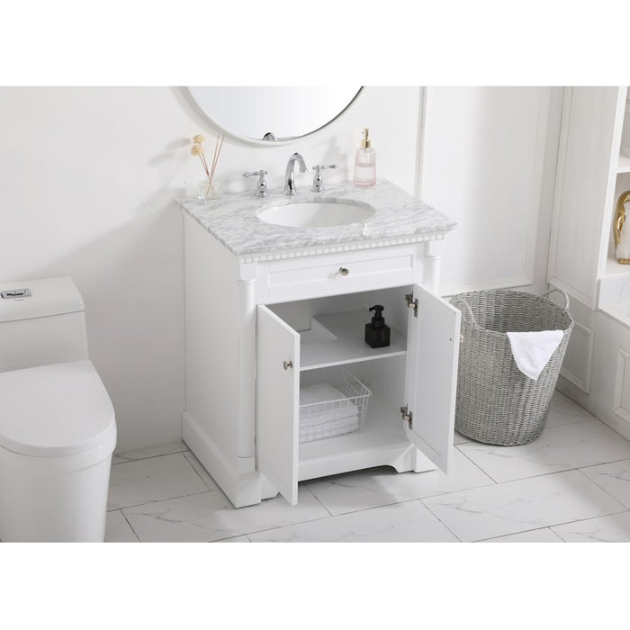 Elegant Kitchen/Bath Clarence 30" Single Bathroom Vanity, White