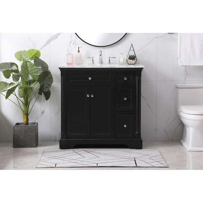Elegant Kitchen/Bath Clarence 36" Single Bathroom Vanity Set, Black