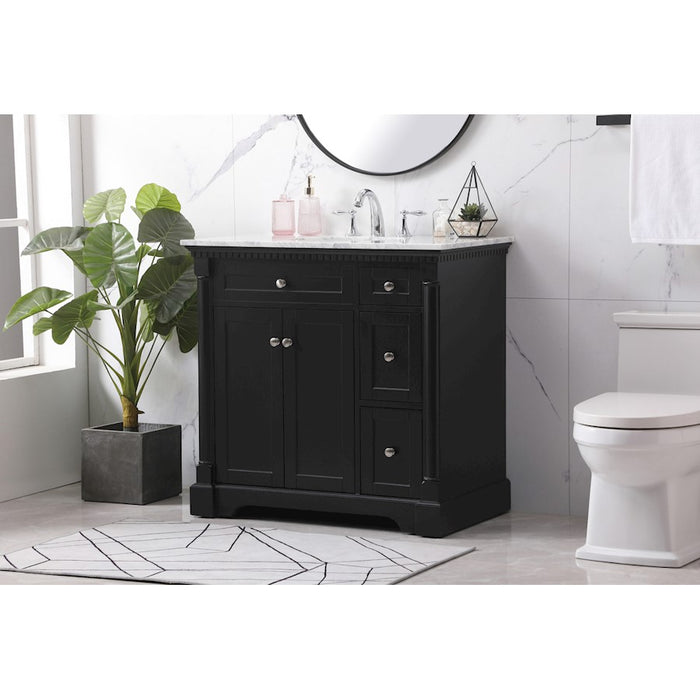 Elegant Kitchen/Bath Clarence 36" Single Bathroom Vanity Set, Black