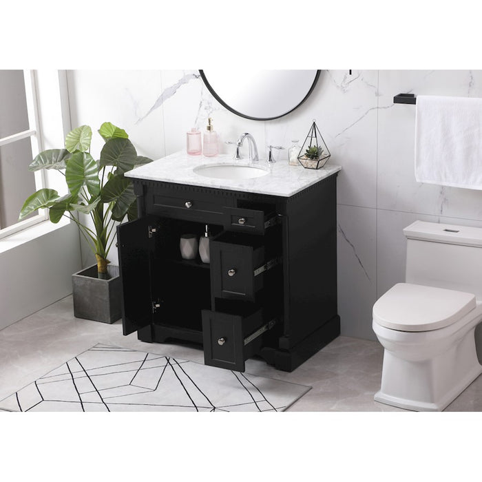 Elegant Kitchen/Bath Clarence 36" Single Bathroom Vanity Set, Black