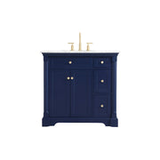 Elegant Kitchen/Bath Clarence 36" Single Bathroom Vanity, Blue - VF53036BL