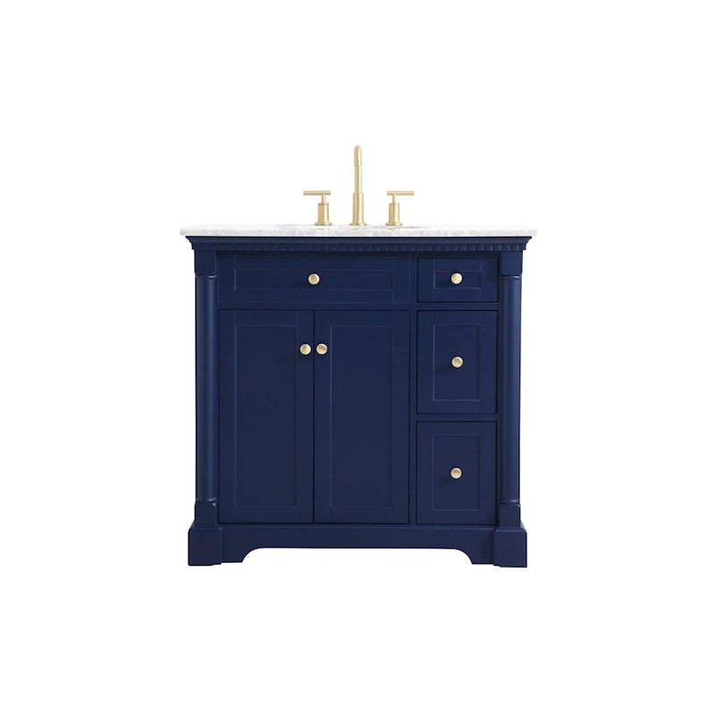 Elegant Kitchen/Bath Clarence 36" Single Bathroom Vanity, Blue - VF53036BL