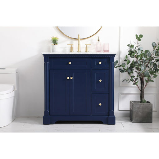 Elegant Kitchen/Bath Clarence 36" Single Bathroom Vanity, Blue