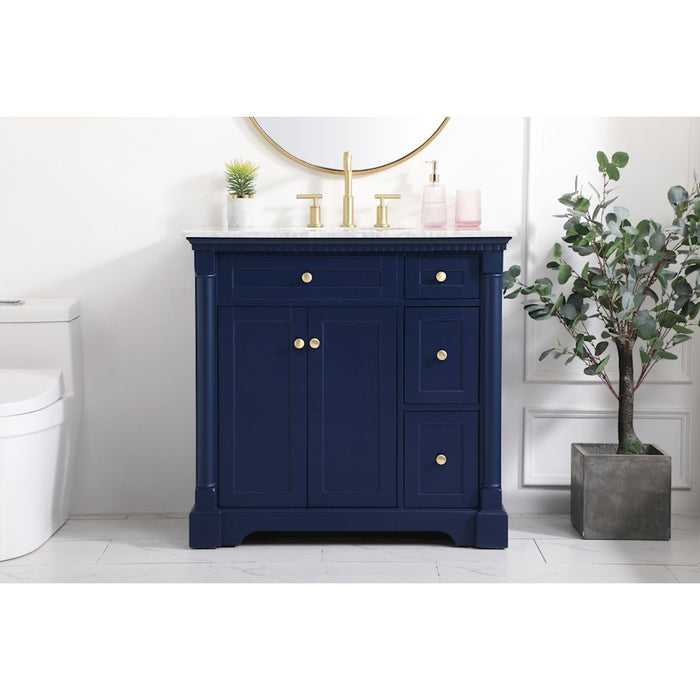 Elegant Kitchen/Bath Clarence 36" Single Bathroom Vanity, Blue