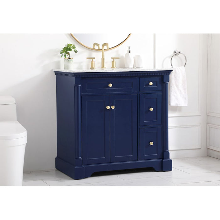 Elegant Kitchen/Bath Clarence 36" Single Bathroom Vanity, Blue
