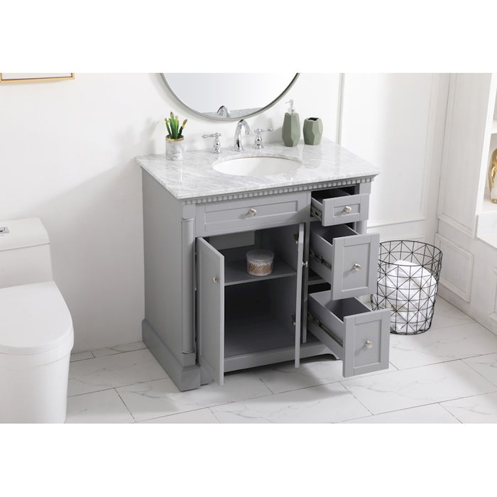 Elegant Kitchen/Bath Clarence 36" Single Bathroom Vanity, Grey