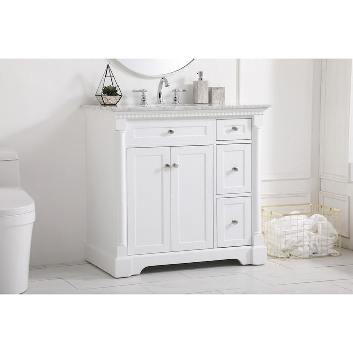Elegant Kitchen/Bath Clarence 36" Single Bathroom Vanity, White