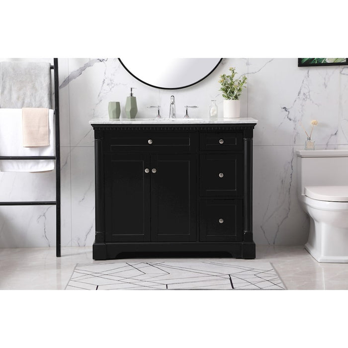 Elegant Kitchen/Bath Clarence 42" Single Bathroom Vanity Set, Black