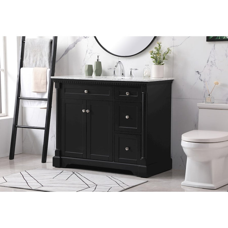 Elegant Kitchen/Bath Clarence 42" Single Bathroom Vanity Set, Black