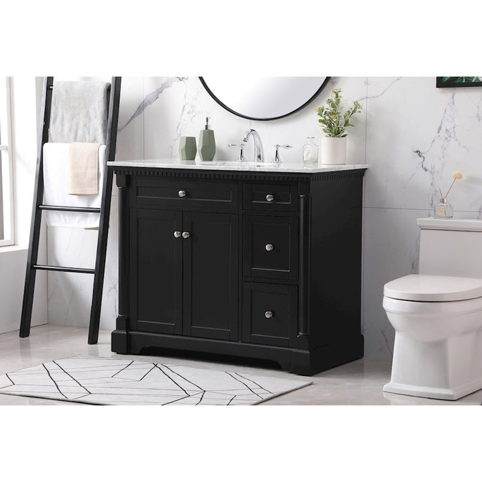 Elegant Kitchen/Bath Clarence 42" Single Bathroom Vanity Set, Black