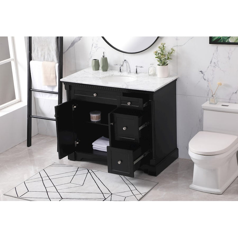 Elegant Kitchen/Bath Clarence 42" Single Bathroom Vanity Set, Black