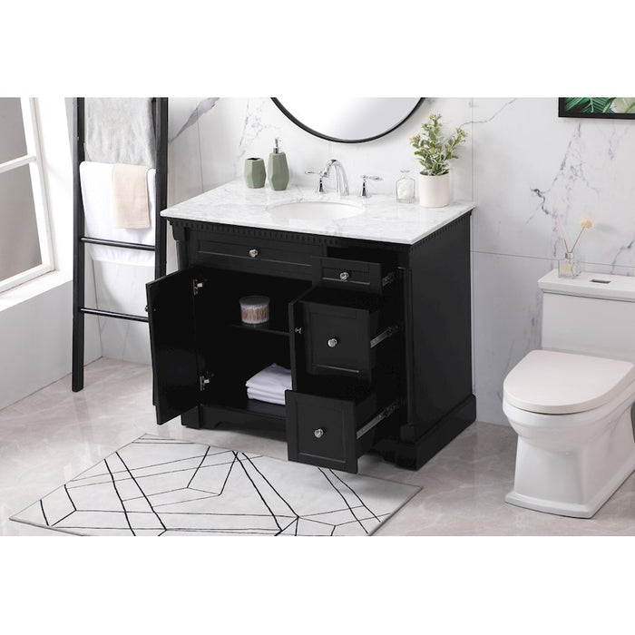 Elegant Kitchen/Bath Clarence 42" Single Bathroom Vanity Set, Black