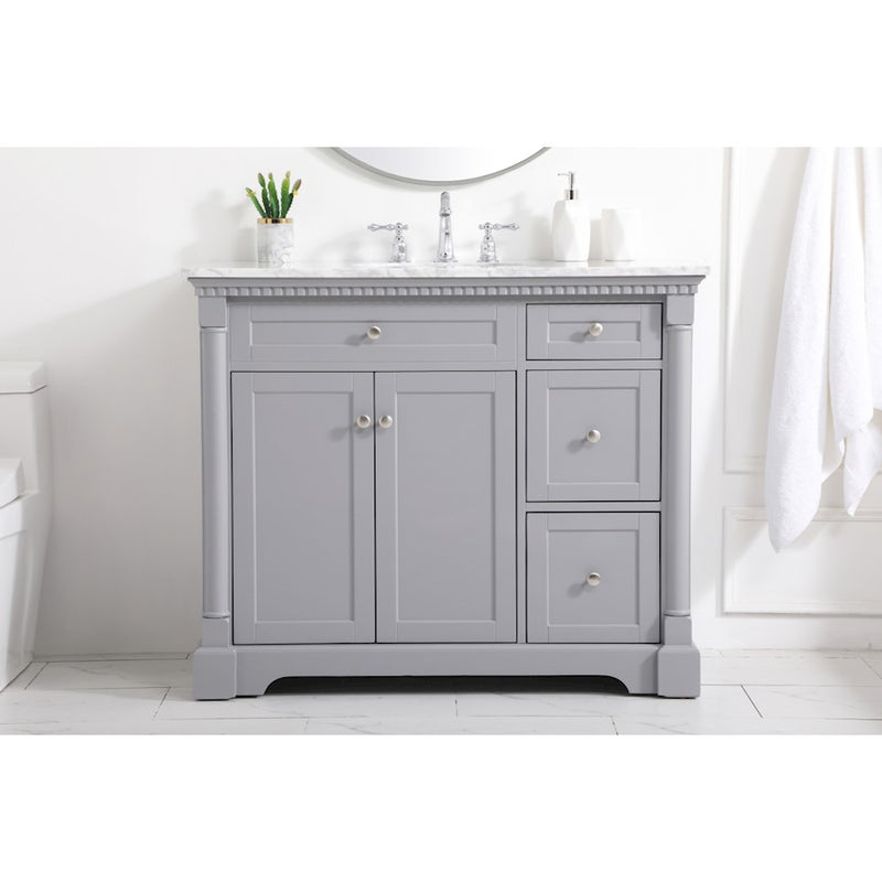 Elegant Kitchen/Bath Clarence 42" Single Bathroom Vanity, Grey