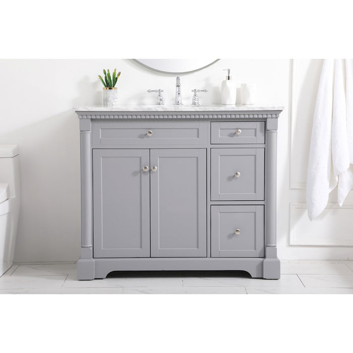 Elegant Kitchen/Bath Clarence 42" Single Bathroom Vanity, Grey