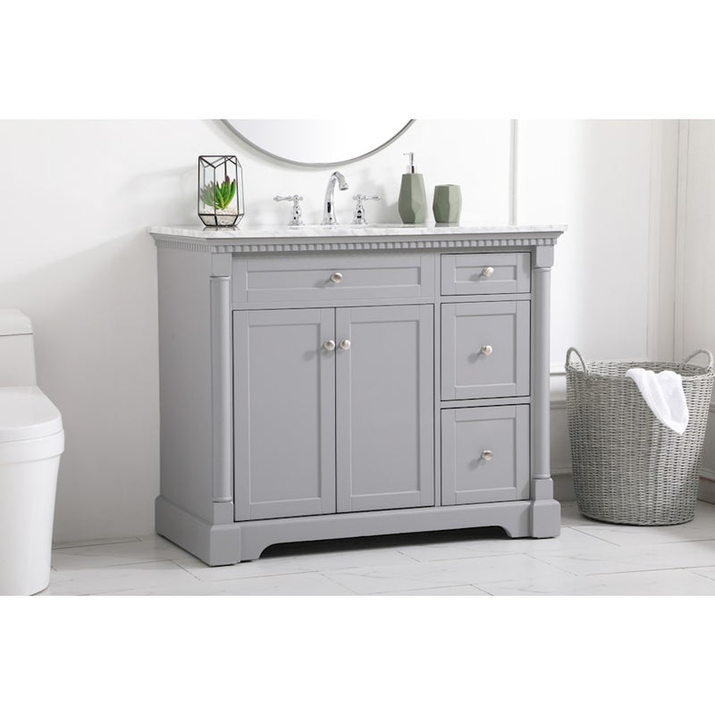 Elegant Kitchen/Bath Clarence 42" Single Bathroom Vanity, Grey