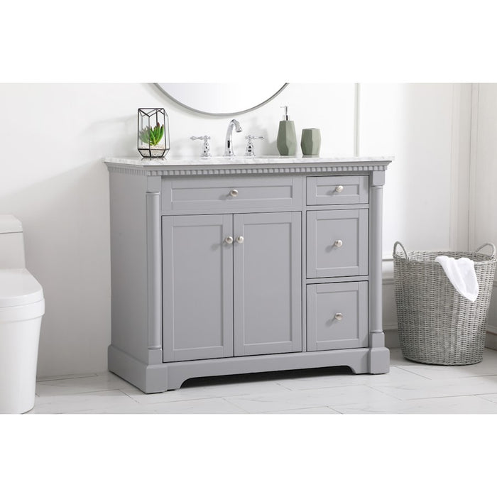 Elegant Kitchen/Bath Clarence 42" Single Bathroom Vanity, Grey