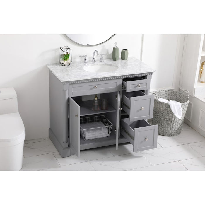Elegant Kitchen/Bath Clarence 42" Single Bathroom Vanity, Grey