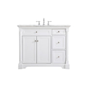 Elegant Kitchen/Bath Clarence 42" Single Bathroom Vanity, White - VF53042WH