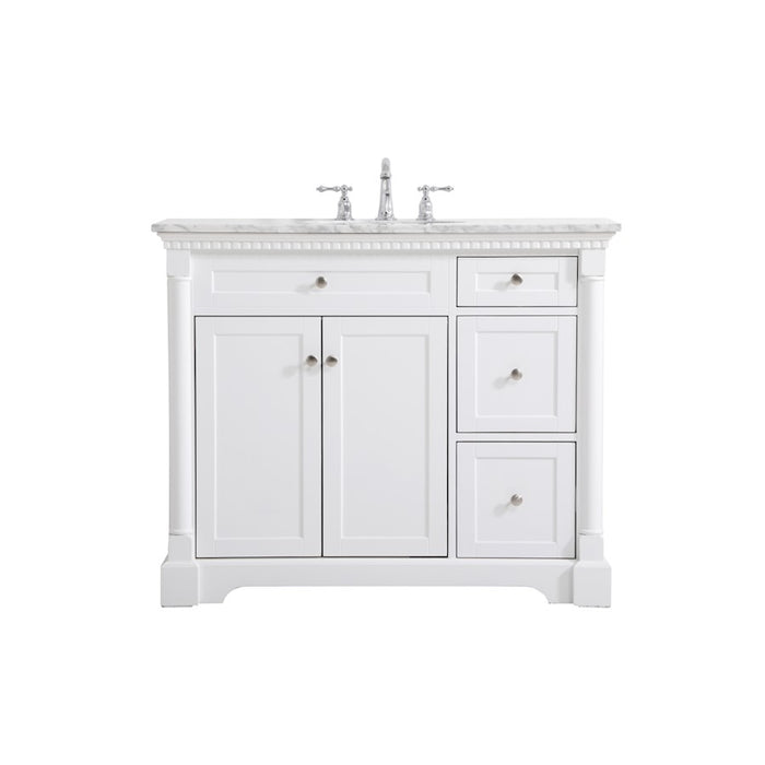 Elegant Kitchen/Bath Clarence 42" Single Bathroom Vanity, White - VF53042WH