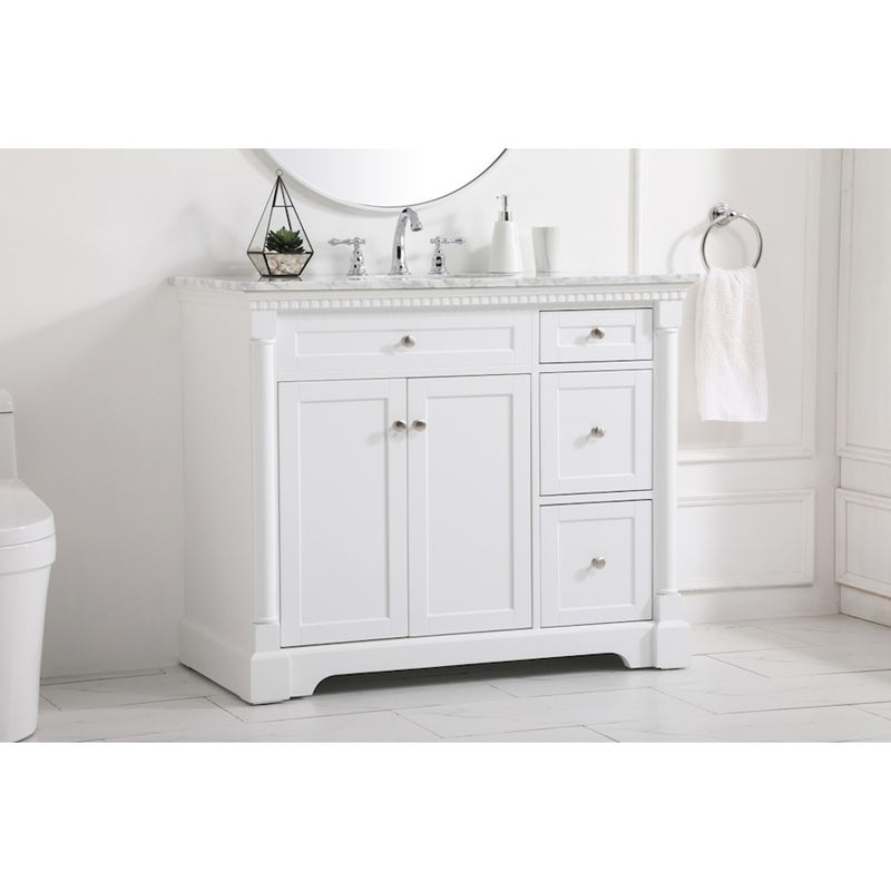 Elegant Kitchen/Bath Clarence 42" Single Bathroom Vanity, White