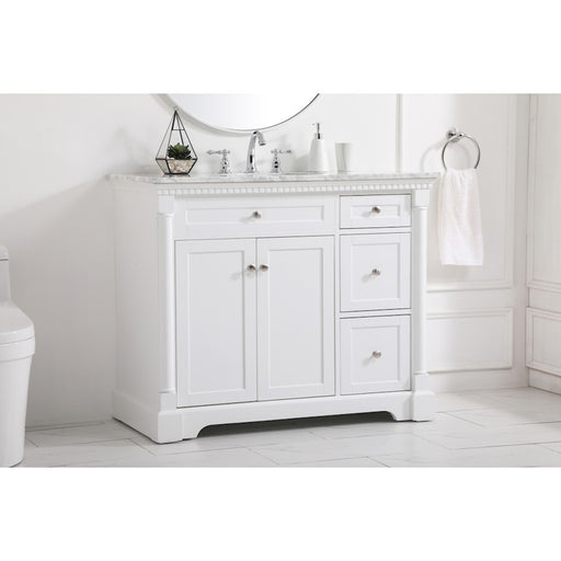 Elegant Kitchen/Bath Clarence 42" Single Bathroom Vanity, White