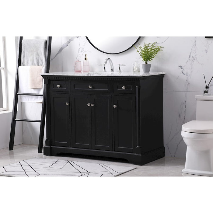 Elegant Kitchen/Bath Clarence 48" Single Bathroom Vanity Set, Black
