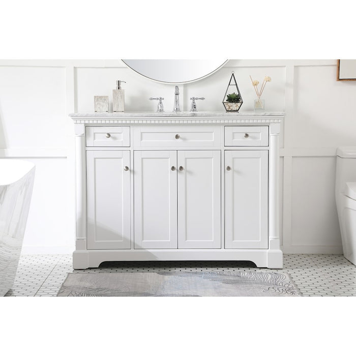 Elegant Kitchen/Bath Clarence 48" Single Bathroom Vanity, White