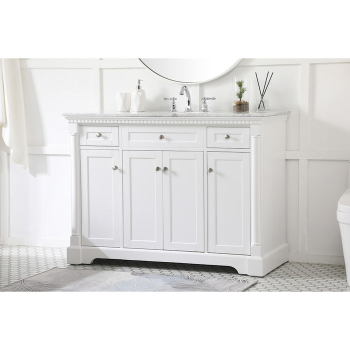 Elegant Kitchen/Bath Clarence 48" Single Bathroom Vanity, White
