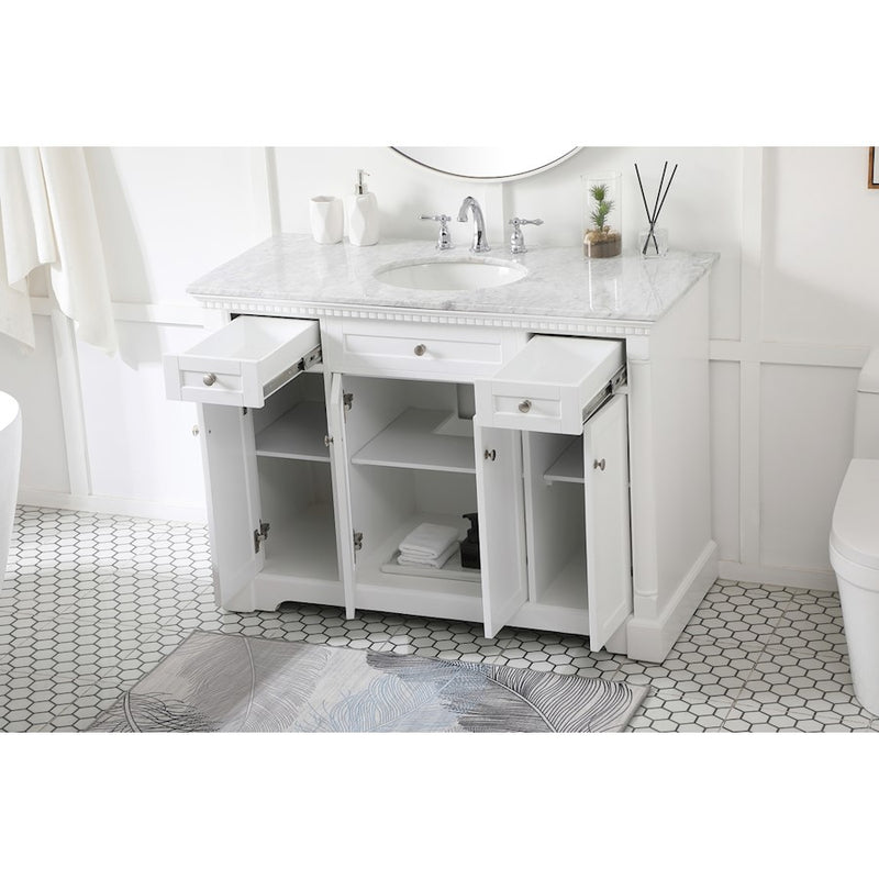 Elegant Kitchen/Bath Clarence 48" Single Bathroom Vanity, White