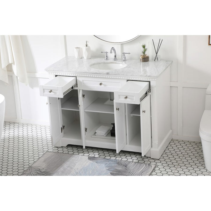 Elegant Kitchen/Bath Clarence 48" Single Bathroom Vanity, White