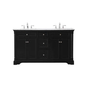 Elegant Kitchen/Bath Clarence 60" Double Bathroom Vanity Set, Black - VF53060DBK