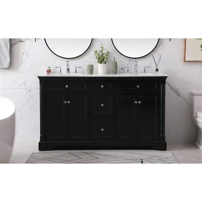 Elegant Kitchen/Bath Clarence 60" Double Bathroom Vanity Set, Black