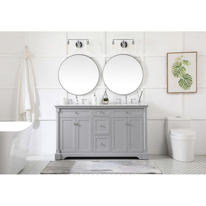 Elegant Kitchen/Bath Clarence 60" Double Bathroom Vanity Set, Black