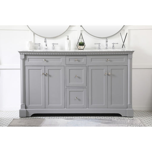 Elegant Kitchen/Bath Clarence 60" Double Bathroom Vanity, Grey